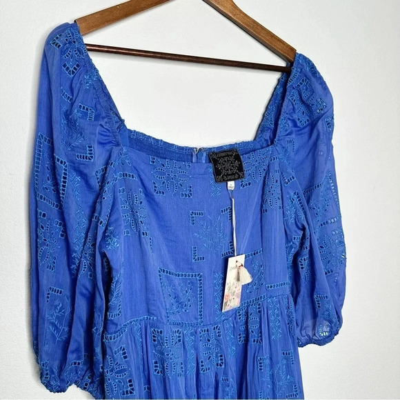 Johnny Was Blue Ella Floral Mini Dress - Picture 4 of 13